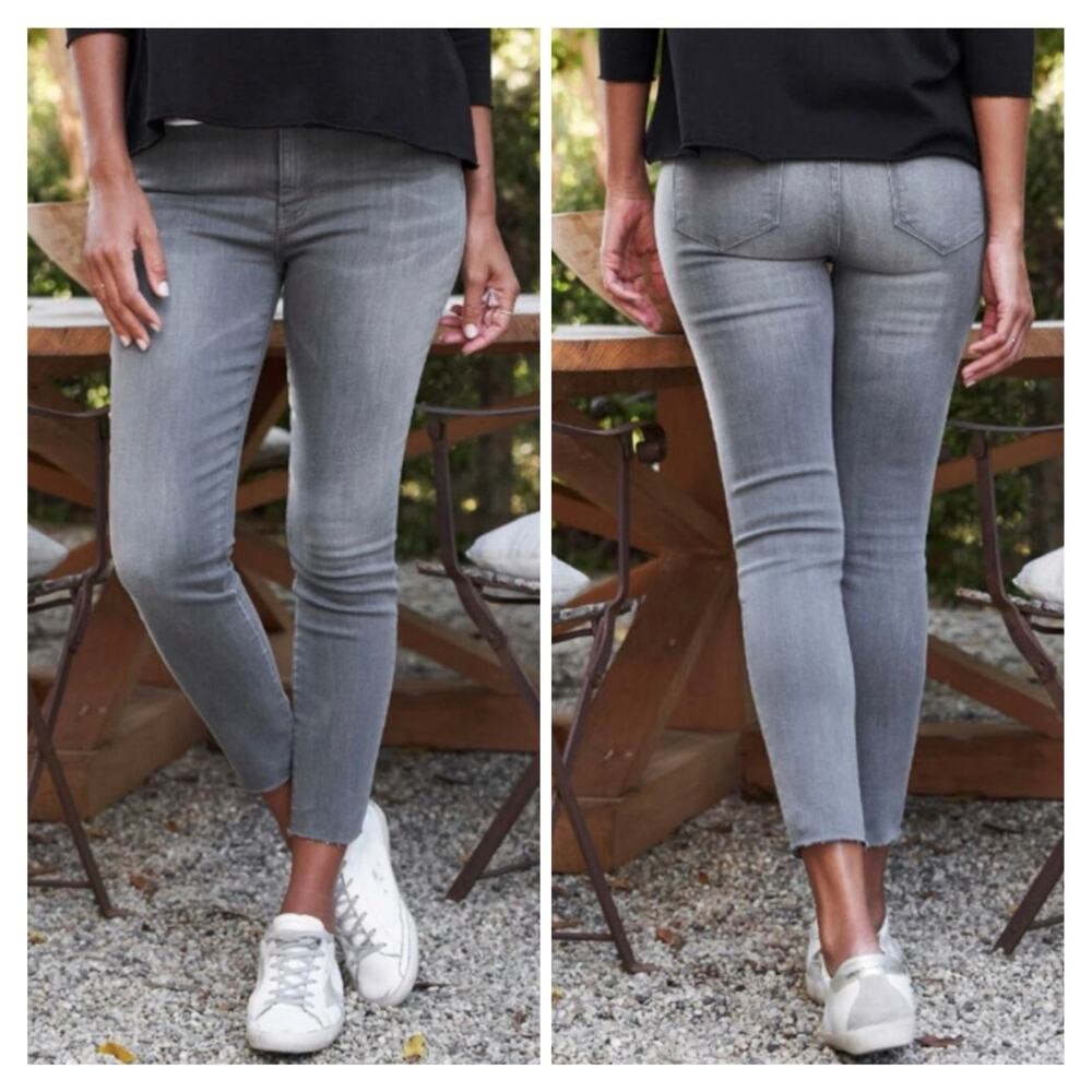 Frank & Eileen Sligo Mid-Rise Skinny Crop Jeans Soft Stretch Raw Hem Size 27